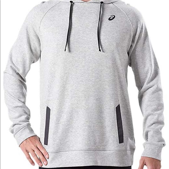 ASICS Men's Fleece Pullover Hoodie, Light Grey - Picture 1 of 9